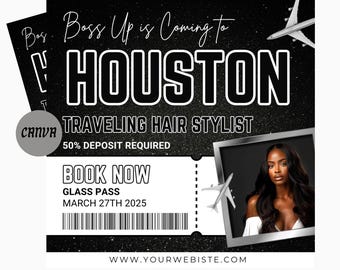 Travel Hair Stylist Flyer | Traveling Stylist Flyer | Travel Booking Flyer | Instragram Template | Traveling Beauty Template | Book Now
