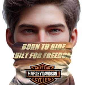 Harley Davidson Motorcycle Neck Gaiter /Bandana/ Buff Scarf/ Bikers //Hikers/ Long Ride / Riders / Hat / Helmet/ Ride