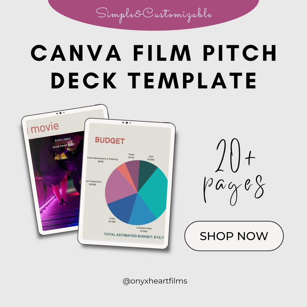 Film Pitch Deck Canva Template Etsy
