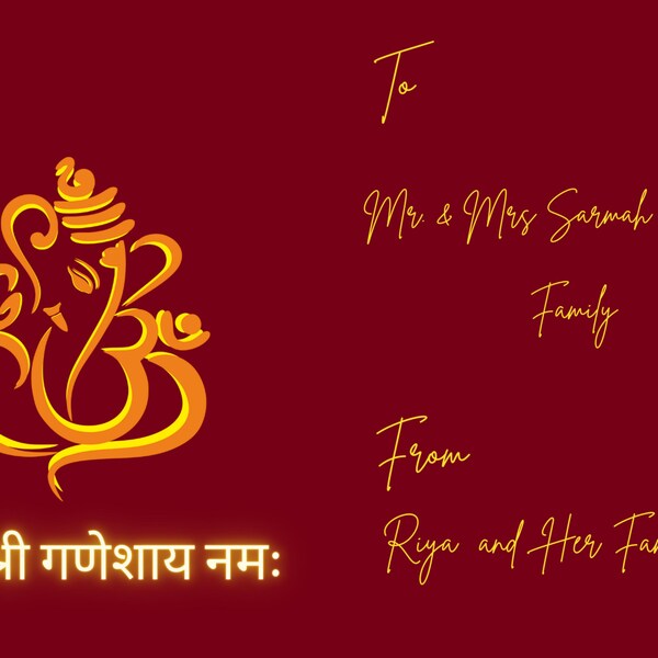 Exquisite Indian Wedding Card Template - Instant Download