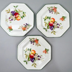 Johnson Brothers Fresh Fruit 3x Dessert Plates 19.5cm England Vintage - VGC