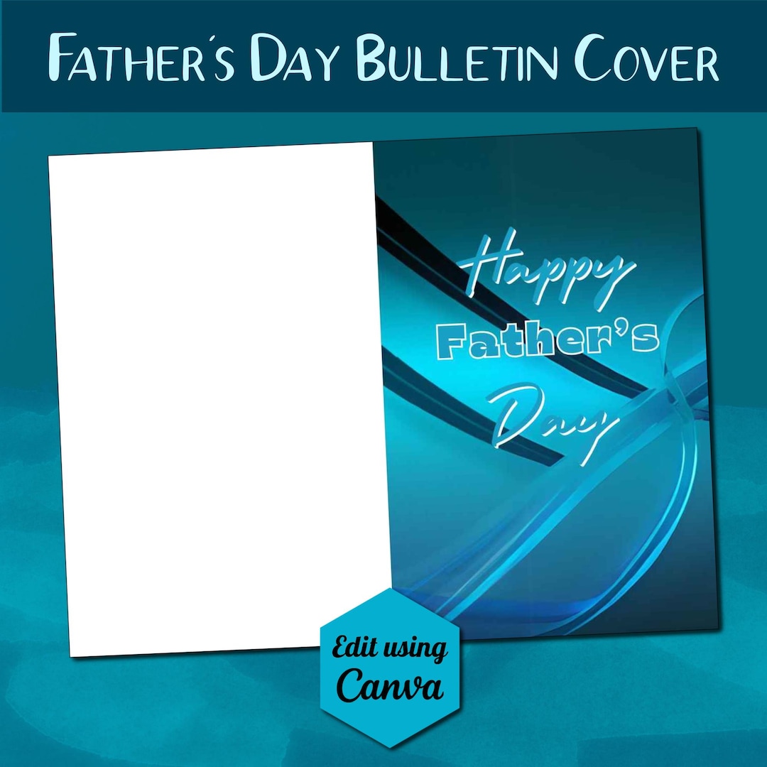 Customizable Father's Day Bulletin Cover | Instant Download Canva ...