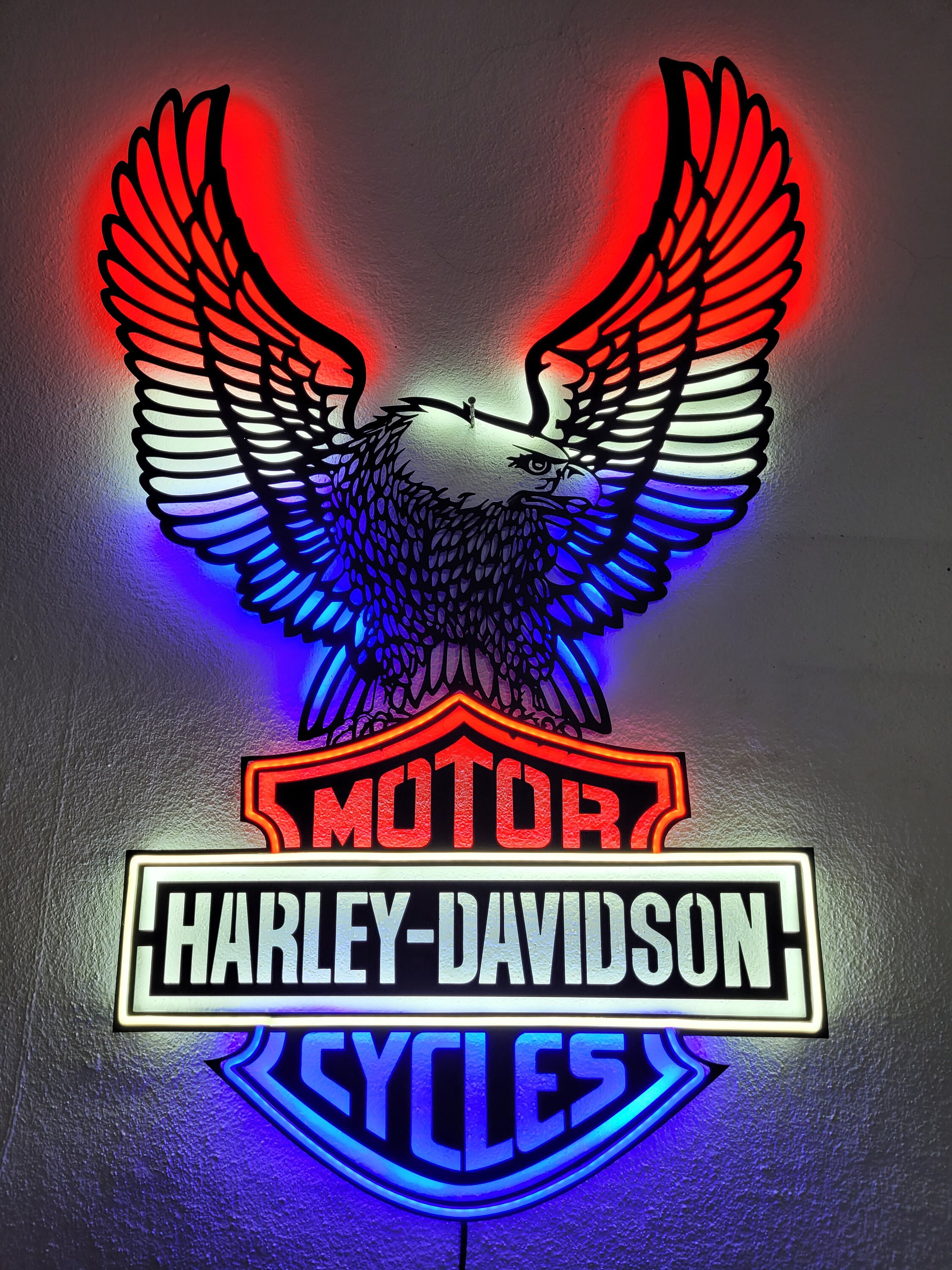 Harley Davidson SAFESYZ Wall Light - Illuminated Motorcycle Decor