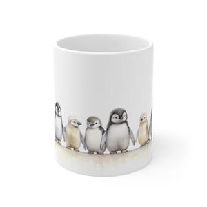 Baby Penguin Mug, Penguin Cup, Cute Penguin Mug, Watercolor Penguin Ceramic Mug 11oz