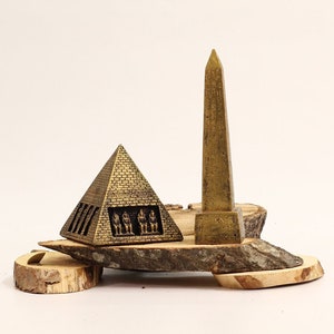 Set of Egyptian Pyramid and Obelisk Statue - Ancient Egypt Home Decor Sculpture