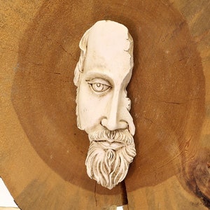 Half Face Zeus/Poseidon Wall Sculpture: Ancient Greek Decor