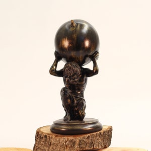 Antique Gold Atlas Statue: Greek Sculpture Home Decor (9.8 Inches)