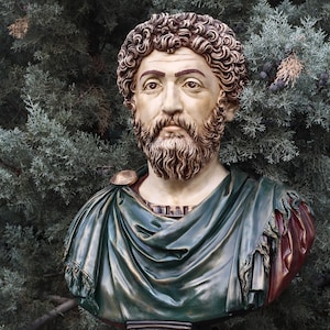 Handmade Marcus Aurelius Statue: 34-Inch Roman Emperor Sculpture