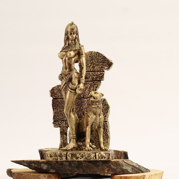 Gold Cleopatra Statue - Eleganz Fit für eine Königin - Altes Ägypten Wohnkultur Skulptur