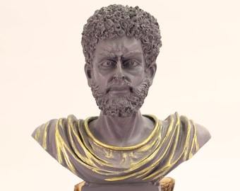 Standbeeld buste Marcus Aurelius - beeldhouwkunst Romeinse keizer - plankdecor - cadeaus voor hem