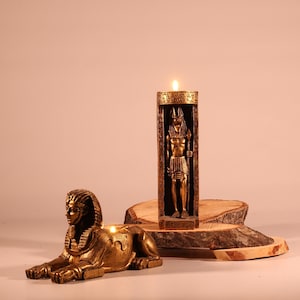 Set of Egyptian Anubis and Sphinx Statue - Ancient Egypt Home Decor Sculpture
