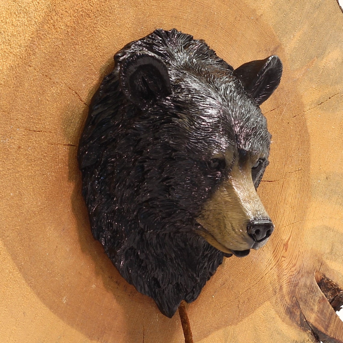 Grizzly Bear Head Wall Decor, Brown Bear Wall Hanging, Rustic Wall Art