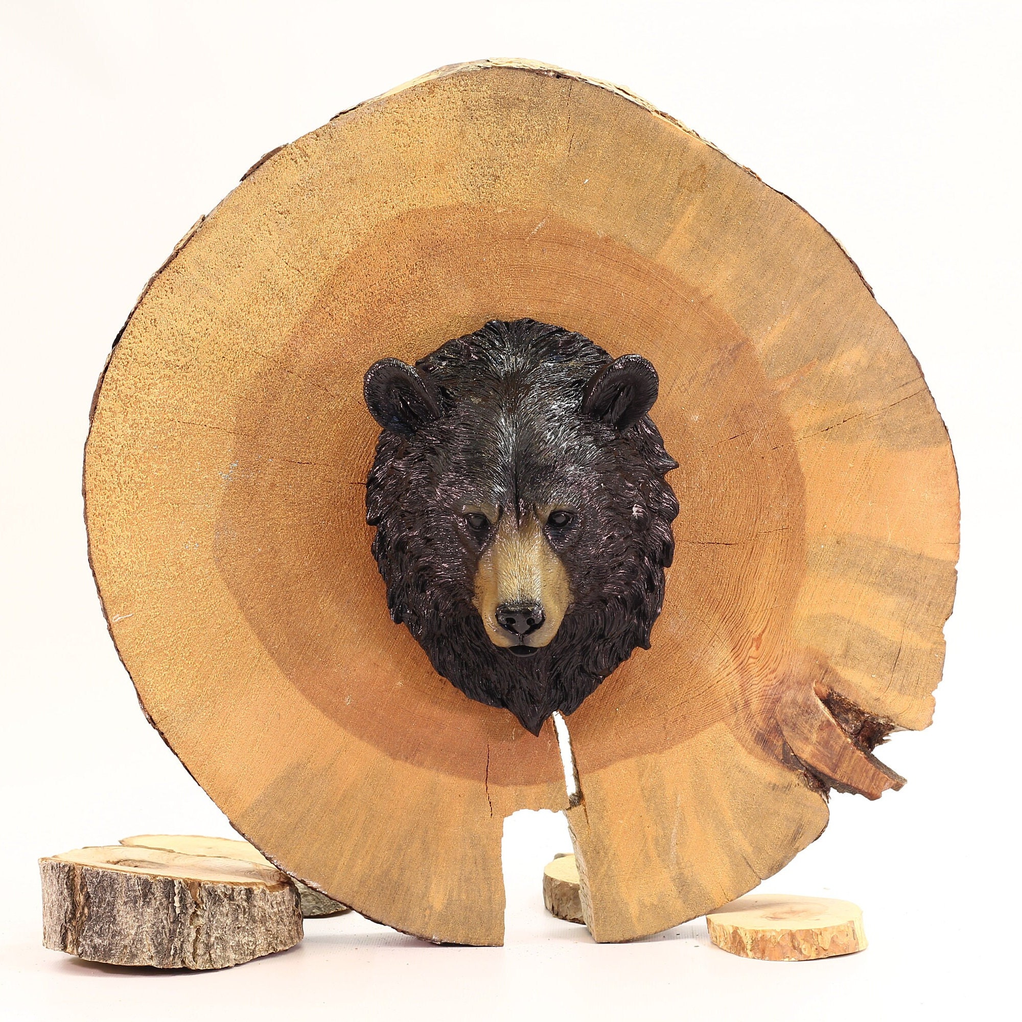 Grizzly Bear Head Wall Decor, Brown Bear Wall Hanging, Rustic Wall Art