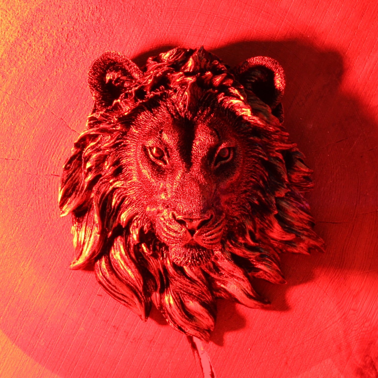 Disponibile scultura sospesa a parete testa di leone In vetroresina di grandi dimensioni per la decorazione domestica