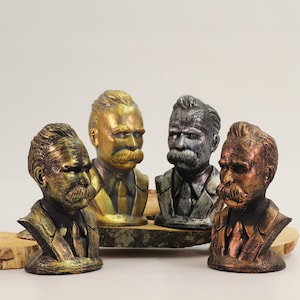 Friedrich Nietzsche Statue in 4 Different Colors- Philosopher Home Decor Sculpture - Minimal Statue