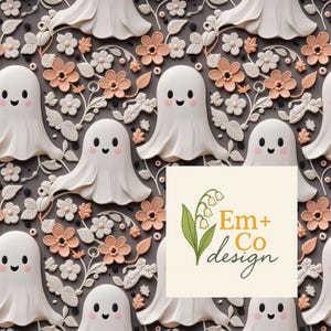 Halloween 3D ghost seamless file- seamless pattern