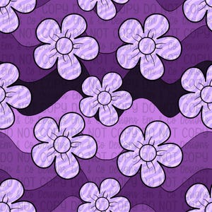 Retro Purple Floral Seamless png- seamless file- seamless pattern
