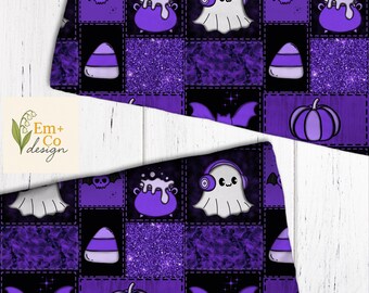 Cute Ghost patchwork seamless file- seamless pattern