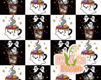 Coffee ghost seamless file- seamless pattern