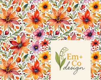 Fall floral seamless file- seamless pattern