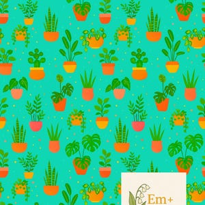 House plants seamless file bundle- seamless pattern