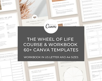 Customizable Wheel of Life Canva Templates: Goal Setting & Self-Improvement Course and Workbook | Includes PLR License