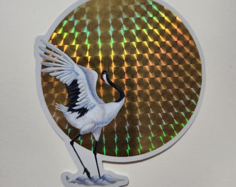 Japanese Red-crowned Crane Vinyl Sticker