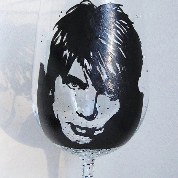 Hand-Painted Wine Glass - JOHNNY RZEZNIK, Goo Goo Doll Rock Band