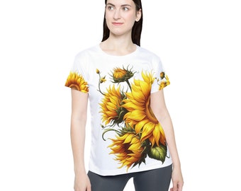 Women's Sports Jersey - Yellow Sunflowers