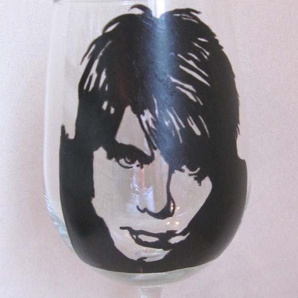 Hand Painted Wine Glass - JOHNNY RZEZNIK, Singer in Goo Goo Dolls Rock Band