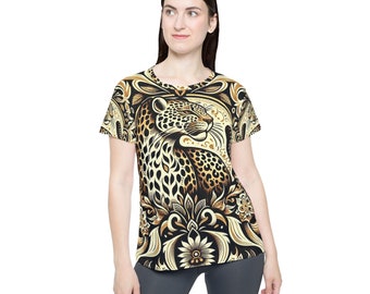 Women's Sports Jersey - Leopard Pattern Design