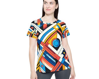 Women's Sports Jersey - Colorful Geometric Design