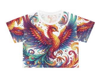 Crop Tee - Whimsical Fantasy Phoenix Magestic Bird