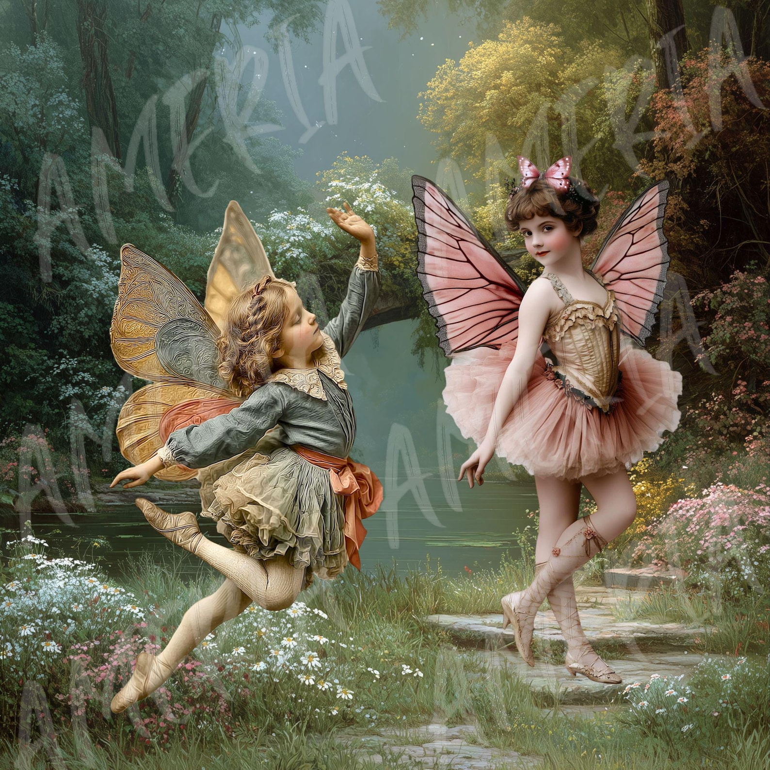 Vintage Fairy Clipart: Romantic Ephemera PNG for Junk Journals (digital ...