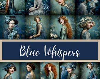 Vintage 1920s Ladies Portrait Clipart: Art Deco Ephemera (Digital Download)