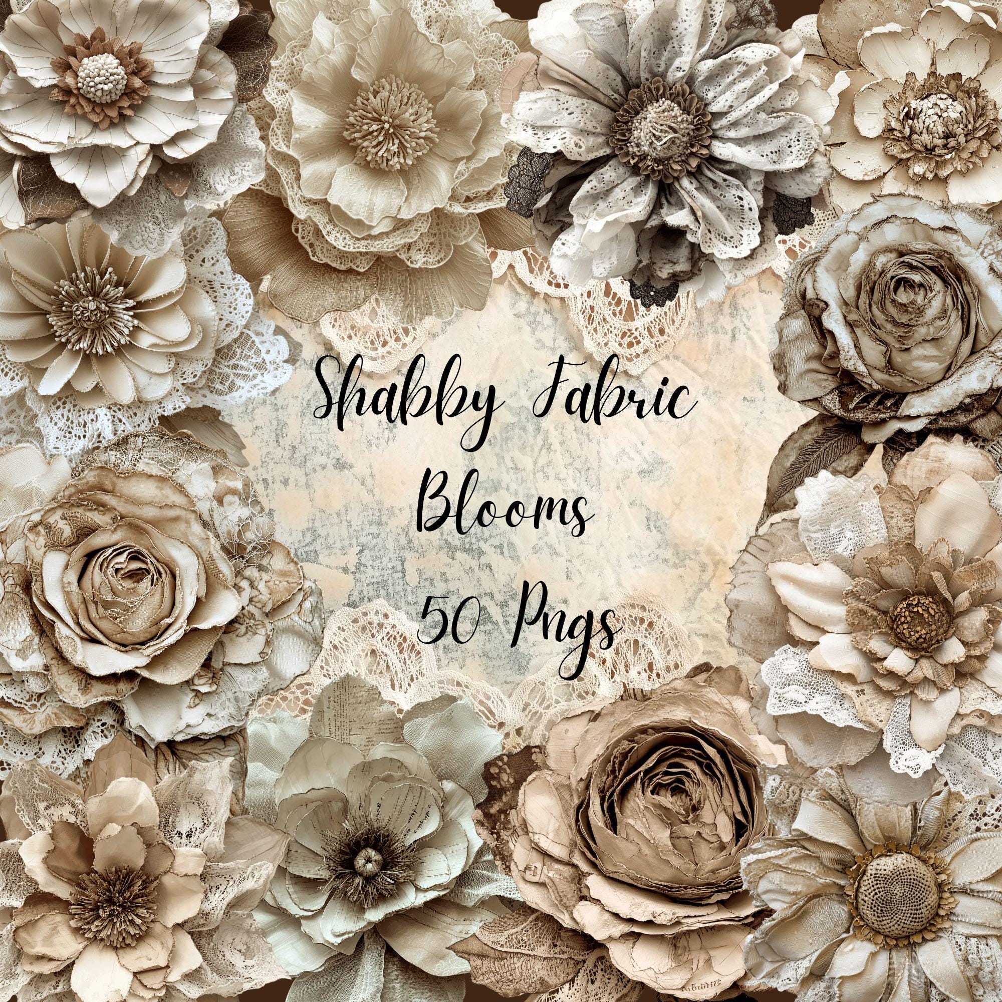 布花 染め花 アートフラワー アンティーク風 特大ブーケ 1点 Fabric