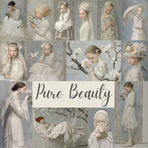 Belleza pura: retratos vintage de chicas románticas, 59 retratos caprichosos, suministros para revistas basura, scrapbooking, imágenes prediseñadas e impresión.