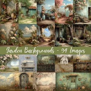 Vintage tuinachtergronden | 94 Cottagecore Floral Junk Journal | Scrapbook clipart collage DIY ambachtelijke projecten, commercieel gebruik, digitale kunst