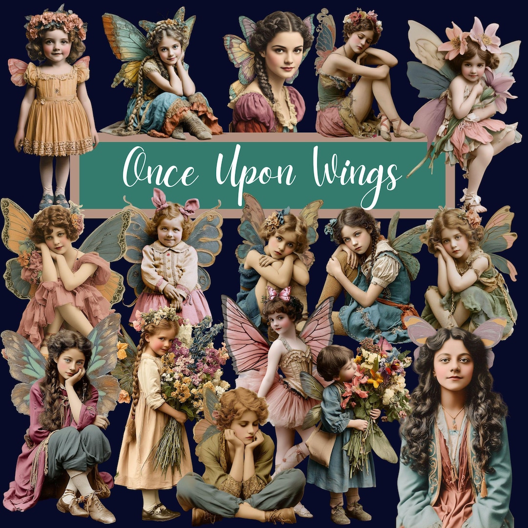 Vintage Fairy Clipart: Romantic Ephemera PNG for Junk Journals (digital ...