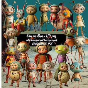 Soy un extraterrestre, 110 png, 45 fondos, clipart, elementos de diario basura, clipart digital, archivos de corte complicado, scrapbooking, técnica mixta, CU