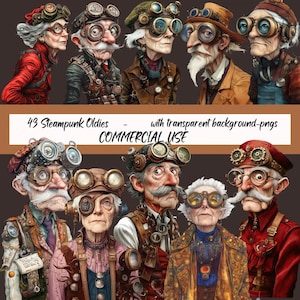 Oldies steampunk - Kit de papier steampunk vintage 43 png, fournitures pour journal indésirable, illustrations vintage, kit de collage scrapbooking fabrication de cartes CU