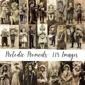 Melodic Moments - 118 vintage retro vintage retro oude sepia kunst foto's digitale kunst foto's junk dagboek scrapbooking kaarten maken benodigdheden kit, CU