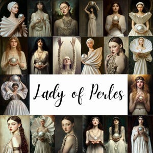Clipart vintage de dama de perlas, arte digital de mujeres con perlas, 76 JPG, suministros para scrapbooking, clipart retro, tarjetas, manualidades para hacer tú mismo CU