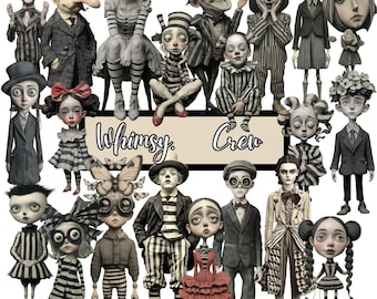Quirky Surreal Clipart PNGs: Whimsy Crew , Junk Journals, Card Making , Scrabooking and Collage Elements