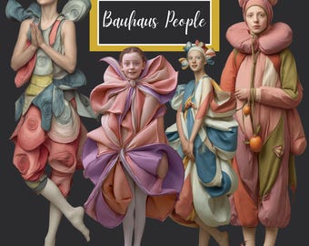 Surreal Peculiar Circus Art Clipart | Peculiar  Characters, Fantasy Paper Clowns | 124 PNG + 97 Backgrounds - Bauhaus People