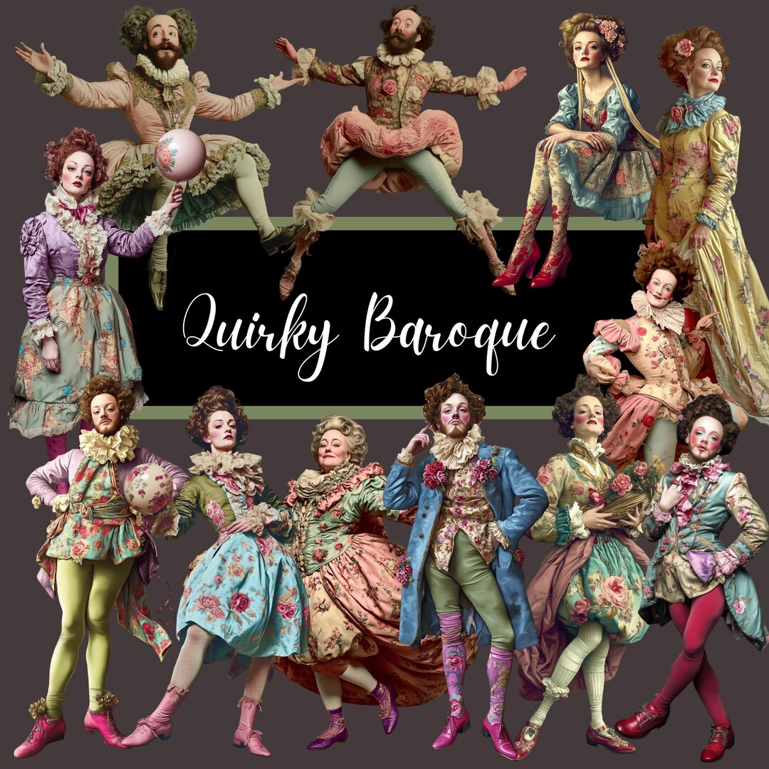 Quirky Baroque -whimsical Fun PNG Characters for Creative Projects , 50 ...