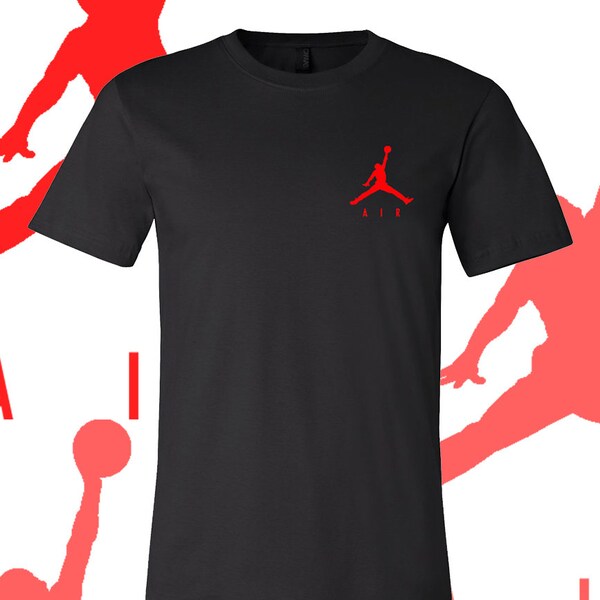 Jordan AIR RED Left Chest Logo T-shirt | Air Jordan Shirt 6 Sizes S-6XL!! Fast Ship!!