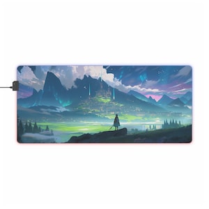 RGB Gaming Mouse Pad 31.5 x 12in | Desk Mat Extra Large | Etherea Series - Marci