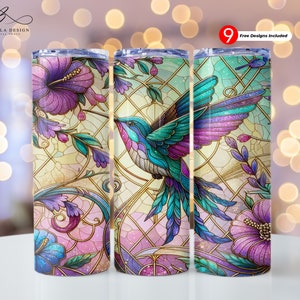 Hummingbirds 20 oz Skinny Tumbler Sublimation Design Digital Download PNG Instant DIGITAL ONLY, Hummingbirds Wrap