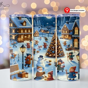 Weihnachten 20 oz Skinny Becher Sublimation Design digitaler Download PNG Instant DIGITAL ONLY, Weihnachten Wrap